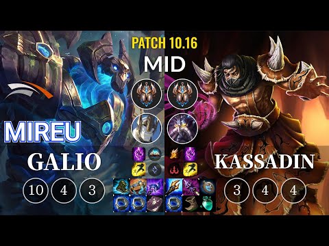 HLE Mireu Galio vs Kassadin Mid - KR Patch 10.16