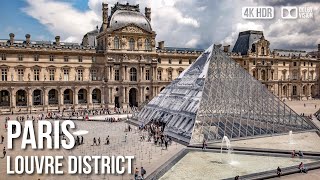 Louvre Museum District, Paris - 🇫🇷 France [4K HDR] Walking Tour