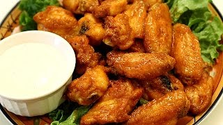 Crispy Chicken Wings - Baked Hot Wings w/ Buffalo Wing Sauce