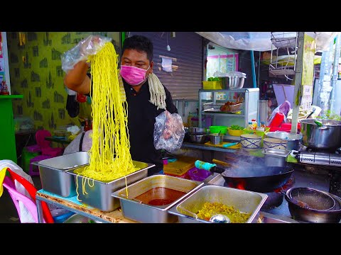 Pad Thai, Kuy Teav Cha, Mie Cha, Bay Cha Making (Fried Noodles & Fried Rice) - Cambodian Street Food