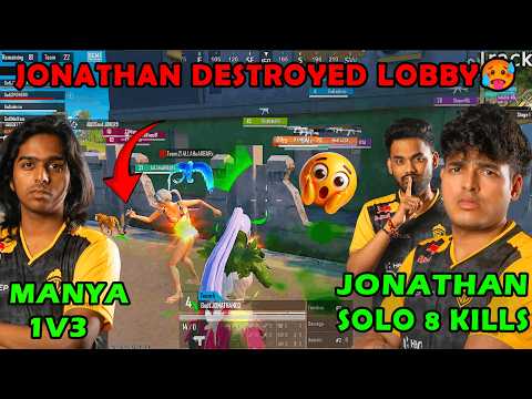 JONATHAN on Rampage 🥵Solo 8 Killls 🥶 Back to Back 1v4 Manya Shocking Clutch 😱GODLIKE💛GODL HIGHLIGHTS