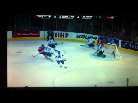 Avs prospect Sami Aittokallio Tebowing after he shuts out the Czechs
