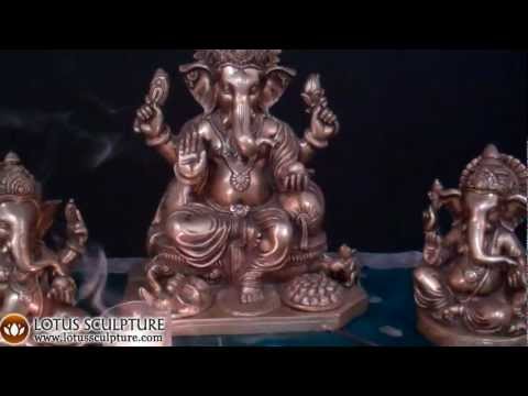 Polished brass ganesh hindu statues