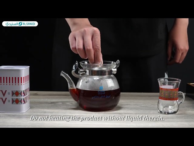 ابريق شاي زجاج 0.8 لتر- مقاوم للتآكل والحرارة، تصفية سهلة ونظافة عالية، مناسب للاستخدام اليومي والتنقل،ضمان سنتان