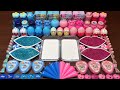 BLUE VS PINK PIPING BAG ASMR SLIME Mixing Random Things Into GLOSSY Slime Satisfying Slime 1727