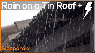 ►10 hours of HEAVY RAIN and THUNDER on a Tin Roof HD VIDEO, heavy rain on metal roof, thunderstorm