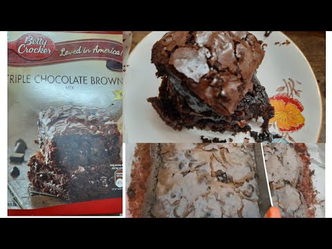 Brownies || How to make Betty crocker triple chocolate brownies || Fudgy and super delicious 😍