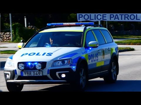 POLICE PATROL sjöbo polis i utryckning polizei einsatzfahrt