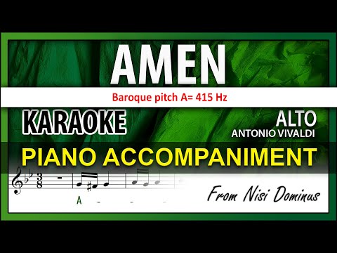 AMEN 🔷 Nisi Dominus Karaoke Vivaldi Baroque pitch 415