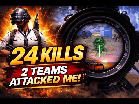 24 KILLS 😱 | 2 Teams Attacked Me at Once! | BGMI Clutch Gameplay