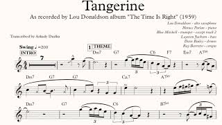 Tangerine (Victor Schertzinger) - Lou Donaldson Solo Transcription (Eb). Transcribed by Arkady.