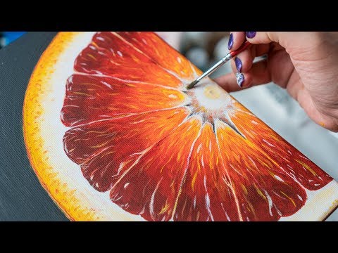 Sicilian Orange - Acrylic painting / Homemade Illustration (4k)