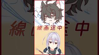【お絵描き】線画途中 #vtuber #お絵描き #委託 ＃依頼