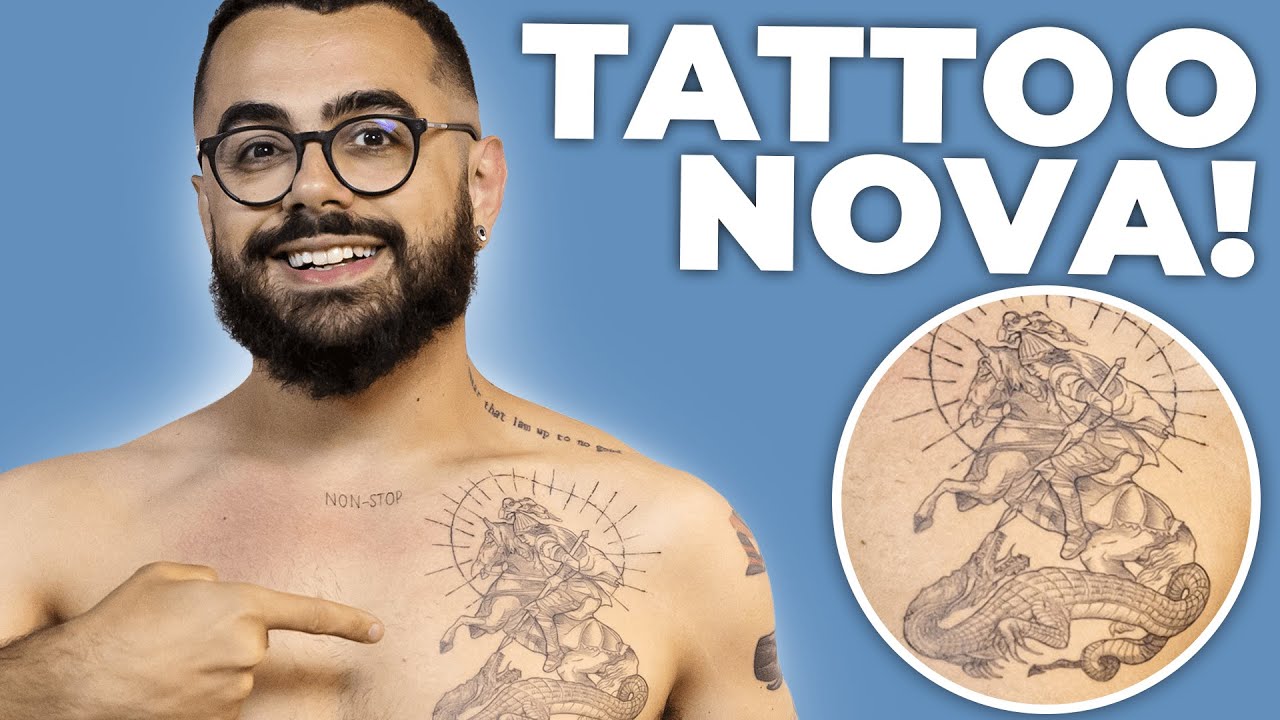 TATUAGEM DE SÃO JORGE NO PEITO | TATUAGEM MASCULINA 2023