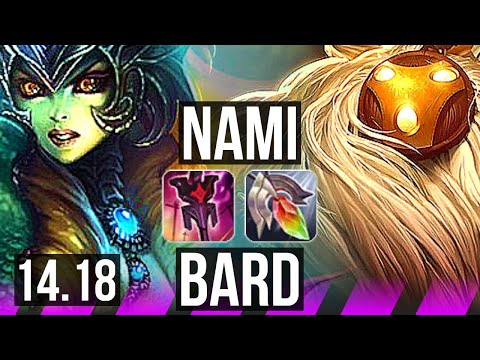 NAMI & Lucian vs BARD & Jhin (SUP) | Rank 4 Nami, 72% winrate, 0/3/20 | EUW Challenger | 14.18
