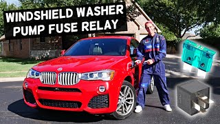 BMW X3 X4 WINDSHIELD WASHER PUMP FUSE RELAY LOCATION REPLACEMENT 2010 2011 2012 2013 2014 2015 2016