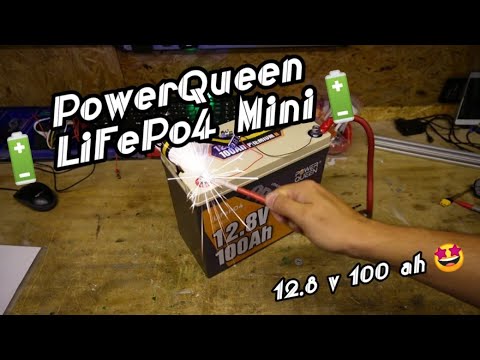 LiFePo 4 Power Queen Mini 100Ah 12,8 Volt Unibox / Test 🔋⚡🔋