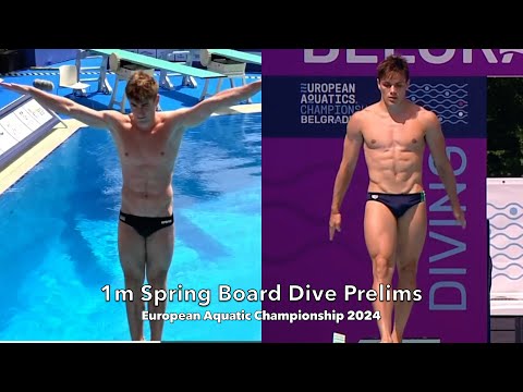 Men's 1m Spring Board Dive Prelims : European Aquatic Championship 2024