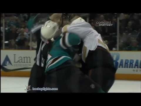 Sheldon Brookbank vs Ryane Clowe Oct 30, 2010