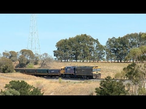 Pacific National Grain Train Crosses Moorabool viaduct - PoathTV Australian Railways