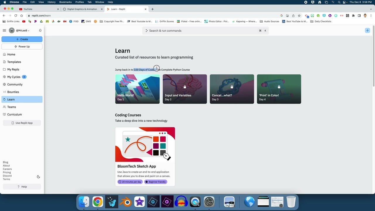 100 Days of Code in Replit