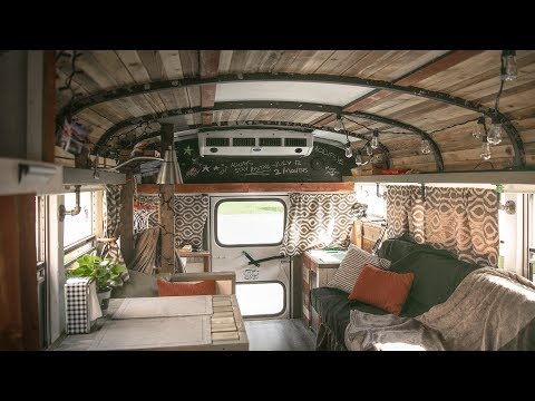 Bus Is FINISHED! (sorta) - Skoolie Art Studio TOUR update