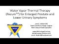 Water Vapor Thermal Therapy Rezum For Enlarged Prostate And Lower Urinary Symptoms