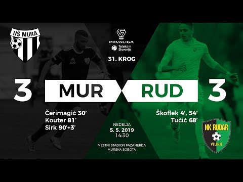 31.krog: Mura - Rudar 3:3 ; Prva liga Telekom Slovenije 2018/2019