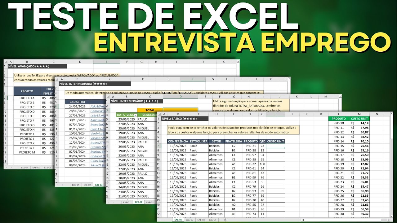 Resolução Prova de Excel de Entrevista de Emprego | Planilha Baixar Grátis | Processo Seletivo