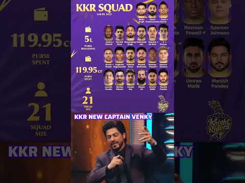 KKR NEW CAPTAIN AND KKR FULL SQUAD FOR IPL 2025 #kkr #ipl #iplauction