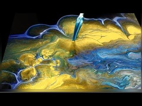 SURPRISING PEACOCK Results! Unexpected Acrylic Pour Swipe Design / Fluid Art (265)