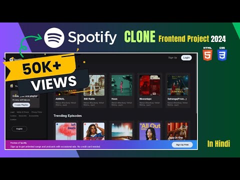 Spotify Clone Using Html Css Create Spotify Clone Html Css Website Webcoding25