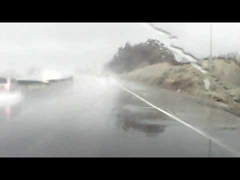 Car Crash Hydroplane on California Highway 99 Dashcam Footage