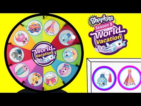 Shopkins Season 8 World Vacation Spinning Wheel Game Surprise Toys Video