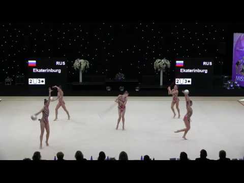 Miss Valentine 2017.FIG RG Senior Group Final.Ekaterinburg.2-ropes+3-balls.RUS