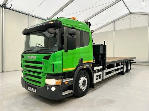 MH05 JDF - Scania P310 6x2 10 Tyre Flatbed Crane | Law Truck Centre UK