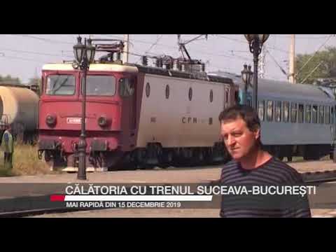 Călătoria cu trenul Suceava-București, mai rapidă, din 15 decembrie 2019