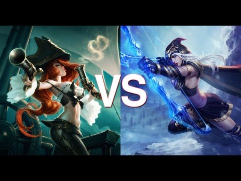원딜 미스 포츈 vs 애쉬, Miss Fortune vs Ashe - 대 역전극!