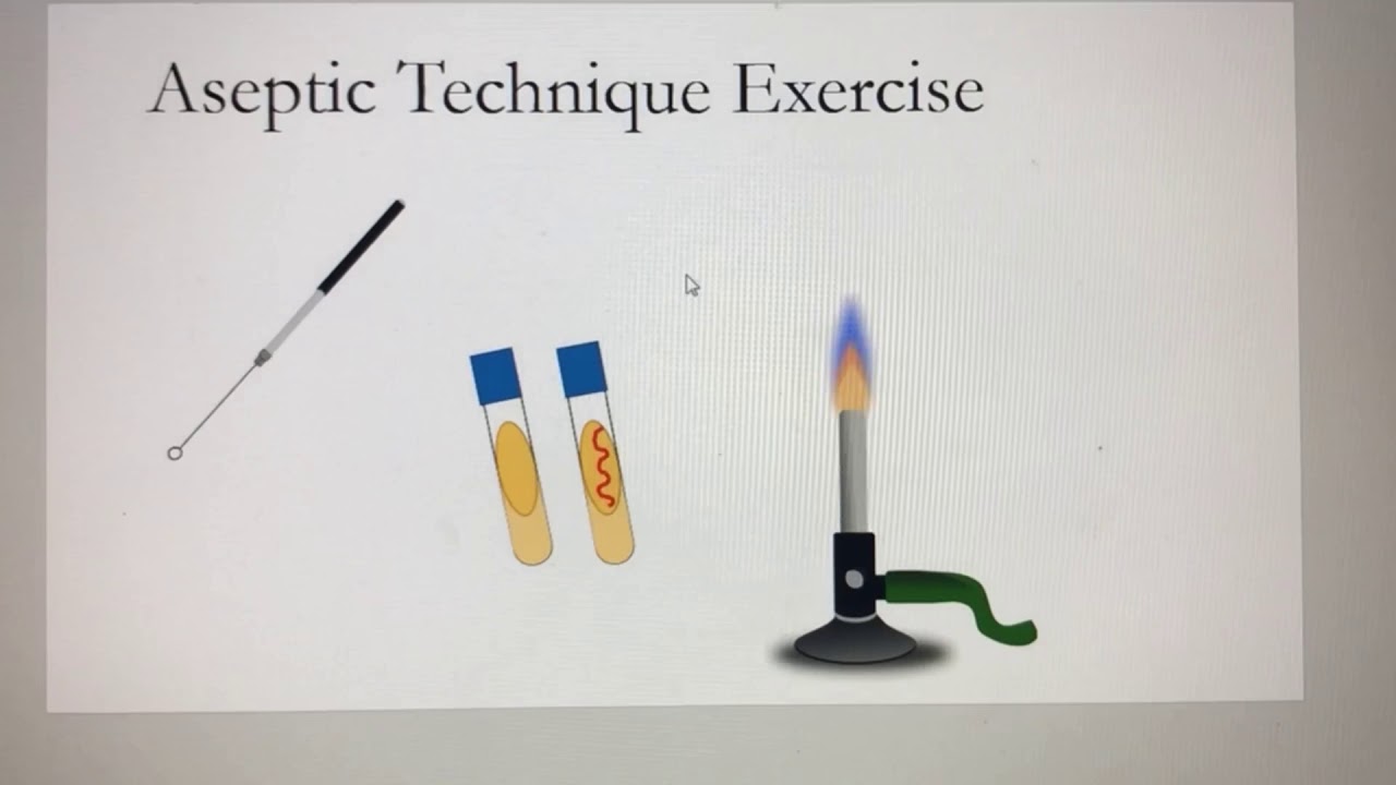Aseptic Technique shown on Microsoft Powerpoint