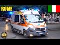 Wail Siren Rome Italian Ambulances Responding With Lights Siren