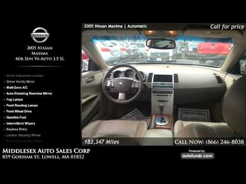 Used 2005 Nissan Maxima | MIDDLESEX AUTO SALES CORP, Lowell, MA - SOLD