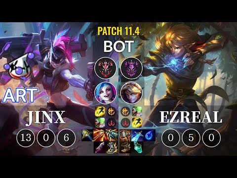 RJ Art Jinx vs Ezreal Bot - KR Patch 11.4