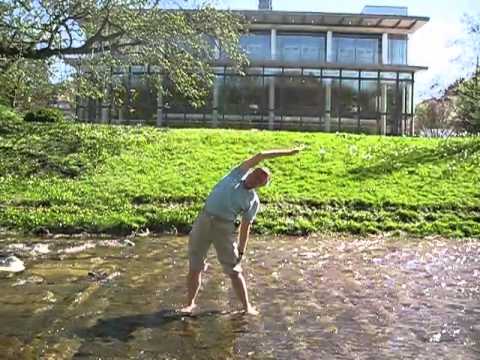 Trikonasana - Yoga Asana Dreieck im Fluss