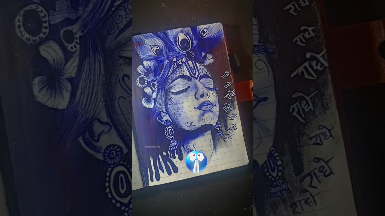 Krishna drawing 🦚 #shorts #drawing