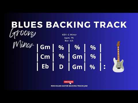 Groovy Minor Blues Backing Track in Gm 75 bpm