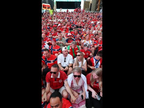 Norway fans fill New York’s Times Square for ‘Viking row’