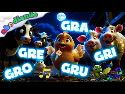 ✨ SÍLABAS GRA, GRE, GRI, GRO, GRU 🌟🎵  ¡APRENDO CANTANDO CON ABCdiando! 🌈