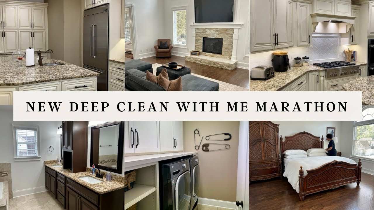 NEW DEEP CLEAN WITH ME MARATHON | COOK, CLEAN, ORGANIZE, DECLUTTER & LAUNDRY #cleaningmarathon