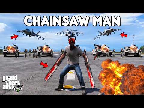 CHAINSAW MAN ATTACKS MILITARY BASE - GTA 5 MOD