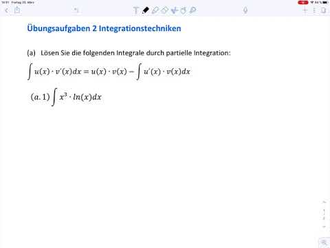 Übungsblatt2 Aufgabe a1 - partielle Integration
